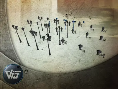 Streetlights collection tv series cover art Low-poly 3D model