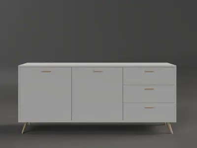 Everly Quinn White Sideboard on Wayfair 3D model