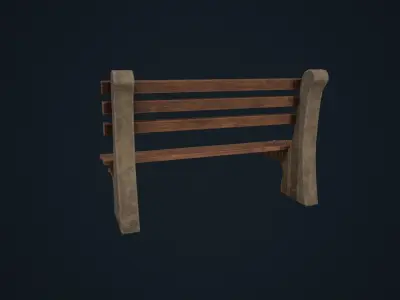 Park Bench - Outdoor Bench  Low-poly 3D model