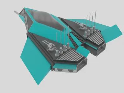 Jupiter - S Spaceship Low-poly 3D model