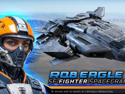 RQ8 Eagle - Fighter  Low-poly 3D model