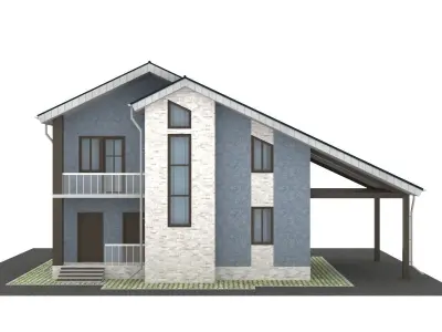 Cottage with garage  3D model