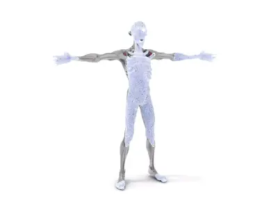 Alien Skeleton Model Pack with Luminous Eyes Low-poly 3D model