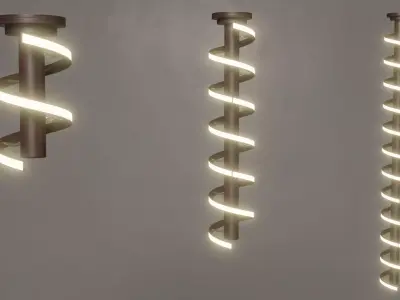 Spiral Lamp- Low Poly Low-poly 3D model