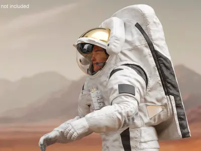  Modern Moon Spacesuit with Astronaut Rigged 