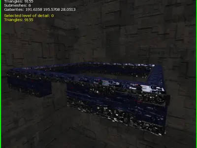 3D Fortress Wall Low-poly 3D model