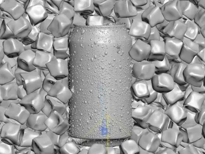  Beverage Can with Ice Cubes and Water Droplets 350ml 