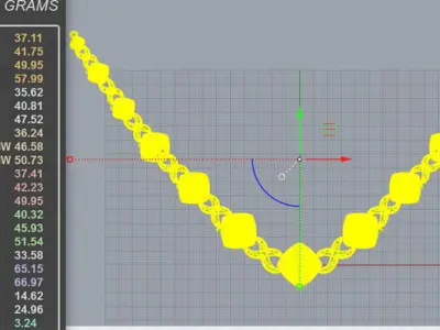 Bold Geometric V-Shape Diamond Collar Necklace 3D print model