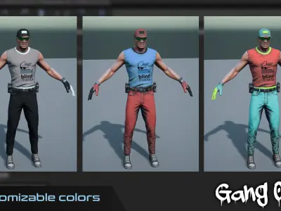 Male Gang 02 Low-poly 3D model