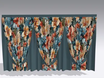 Curtain Low-poly 3D model
