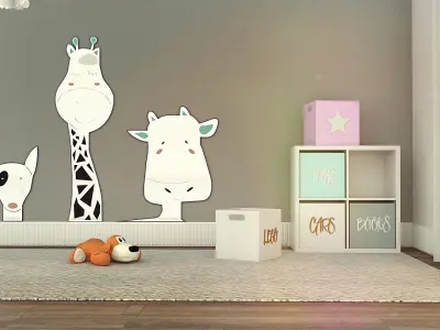 Girls Bedroom Design 3D model