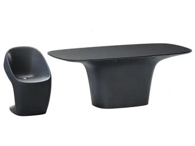 Vondom Ufo Dining Table and Chair Low-poly 3D model