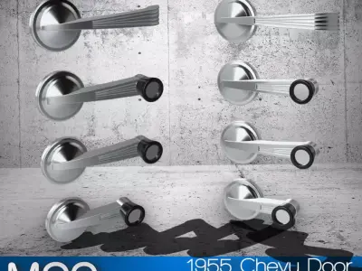 AMT 1955 Chevy Door Handles n Winders set 3D print model