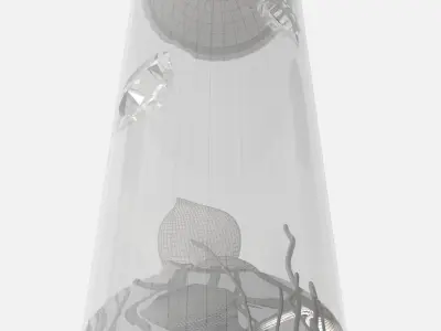 Scandinavian glass chandelier 3D model