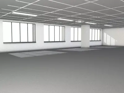 White Room with Windows 3D model