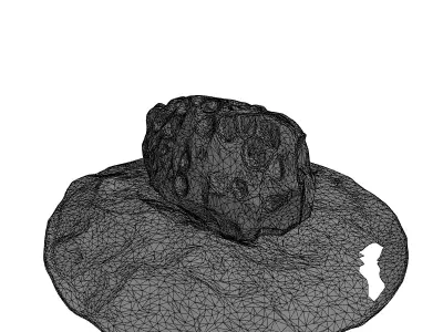 Glowing Lava Meteorite Rock Low-poly 3D model
