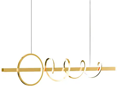 Modern Minimalist GoldenBlack spiral art linear  3D model