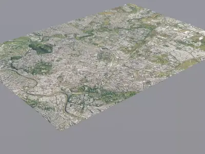 City low poly map 3D model