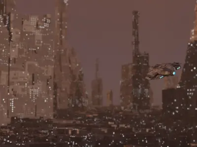 33 Low Poly Scifi Buildings  3D model
