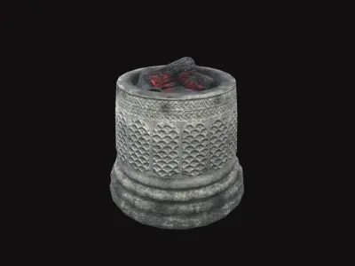 Medieval Torch V24 Low-poly 3D model