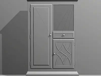 Art Nouveau wooden showcase 3D model