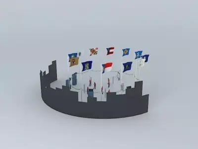 Burning Man Theme Camp concept Free 3D model