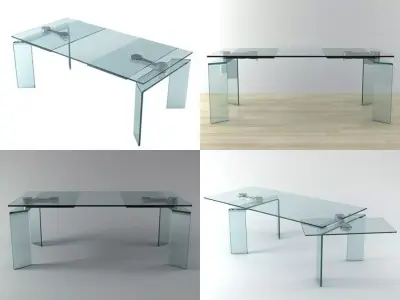 Ray four different glass tables 3D model
