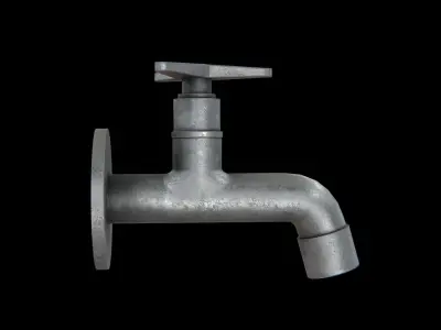 Tap chrome dirt Low-poly 3D model