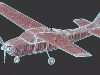 Weathered Cessna 172 Skyhawk 3D model 3D model