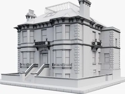 Building Facade 002 Preston VIlla 3D model