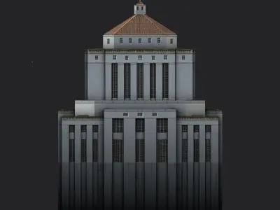 Alameda County Courthouse Low-poly 3D model