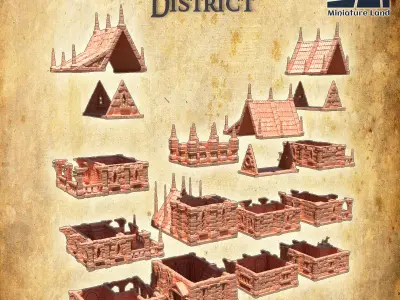 Imperial City District Tabletop Terrain 28 MM 3D print model