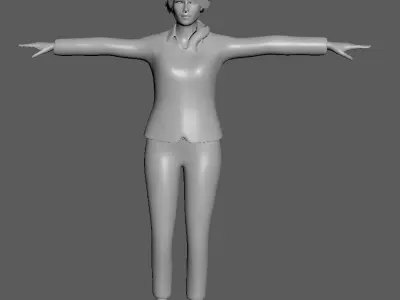 Business Woman Character rigged Low-poly 3D model