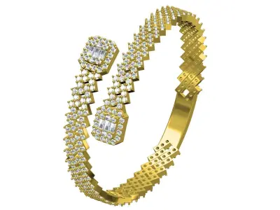Baguette Tennis Bracelet 3D print model