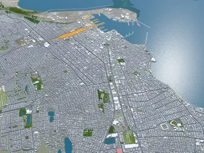 Veracruz Mexico 20km AI Low-poly 3D model