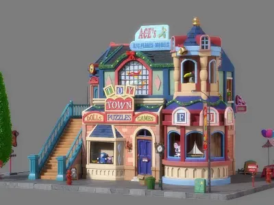 Cartoon House 06 3D model purchase