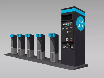 Bike Station Low-poly 3D model