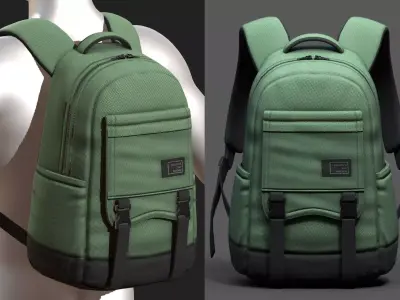 Backpack Camping bag baggage  Low-poly 3D model