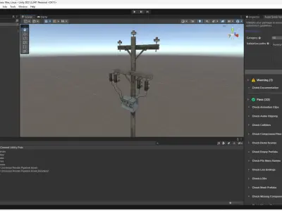 Concrete Utility Pole 3D Model Low-poly 3D model