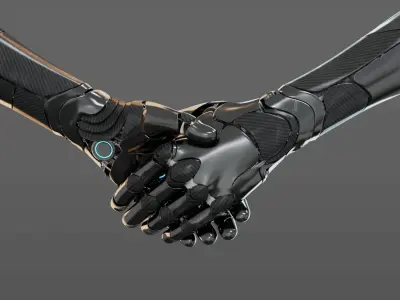 Robotic hand anatomy 3D model