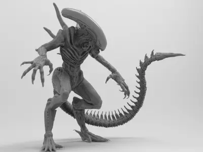 Alien Xenomorph Hunter 3D Production Model Rigged 3D model