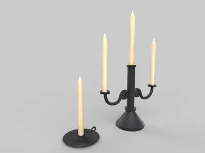 Candle holder Low-poly 3D model