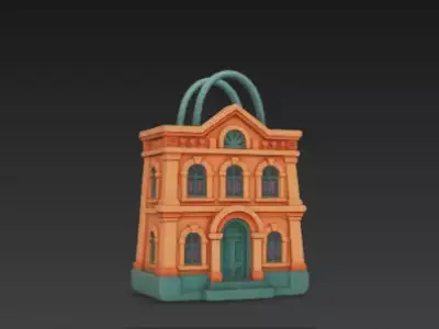 3D Shopping Mall Bag Architecture Black Friday 3D print model