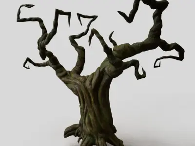 Creepy tree Low-poly 3D model