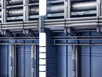 Sci Fi Corridor Tunnel Low-poly 3D model