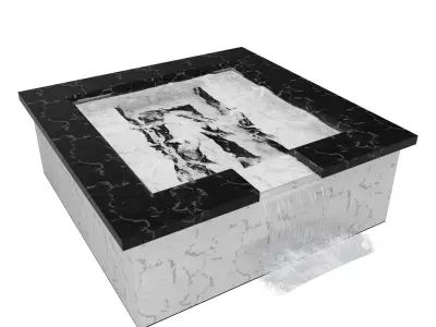 Jacuzzi set marble coffee table Low-poly 3D model