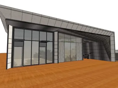 Gate House with Site Office 3D Model 3D model