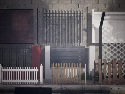 Modular Fences  54 Assets Low-poly 3D model