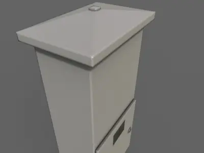 PBR Electric Box LightGrey V4 Low-poly 3D model