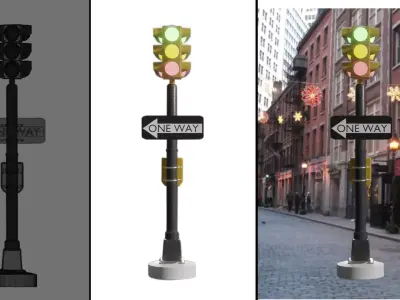 Traffic light 3D model 12